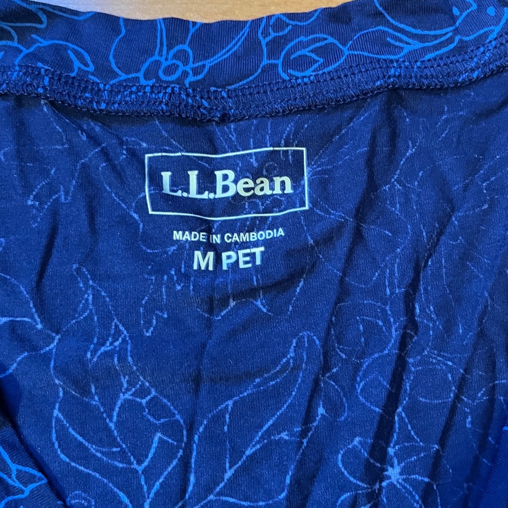 L.L. Bean Navy Blue Patterned Dress - Picture 2 of 5